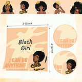 9 Packs Black Girl Sticky Notes Inspirational Mini Motivational Self Stick Note Pads Cute African Girl Teacher Notes Positive Memo Notepads for Nurse Reminder Studying School Office, 3.2 x 3.2 Inches