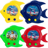 Fish Ring Toss Water Games for Kids - (Pack of 12) Handheld Retro Mini Game Pocket Travel Toys for Car Road Trips, Party Favors and Game Prizes