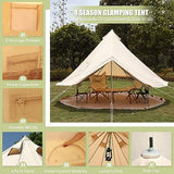 ONLYCTR Bell Tent for Camping, Luxury Cotton Tent, Yurt Canvas Tent with Stove Jack, Outdoor Canvas Bell Tent for 4/6/8/10 Person Family 4 Season Camping (16.5' (5M), Beige)