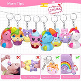 POKONBOY 20 Pack Jumbo Squishies Keychain, Cream Scented Slow Rising Squeeze Toys Unicorn Donut Animal Stress Relief Toys Easter Basket Stuffers Birthday Party Favor for Boys and Girls Age 3+