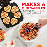 DASH Multi Mini Heart Shaped Waffle Maker: Six Mini Waffles, Perfect for Families, Dual Non-stick Surfaces with Quick Release & Easy Clean - Red Heart