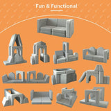 wanan Kids Couch 10PCS, for Toddler with Modular for Playroom Bedroom, 10 in 1 Multifunctional Couch for Playing, Creativing, Sleeping, Indoor Sofa (Grey)