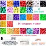 VICOVI 4200Pcs Pony Beads Kit in 28 Colors, Rainbow Color Beads for Kids DIY Craft Gift, Bracelet, Hair Beads with Letter Beads Elastic Strings