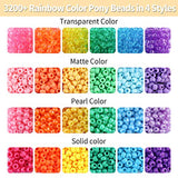 3500+ pcs Rainbow Pony Beads for Jewelry Making, Hair Beads for Braids for Girls, Bracelet Making Kit, Assorted Kandi Beads Kit with Letter and Heart Beads Hair Beader Tool Scissors Elastic String